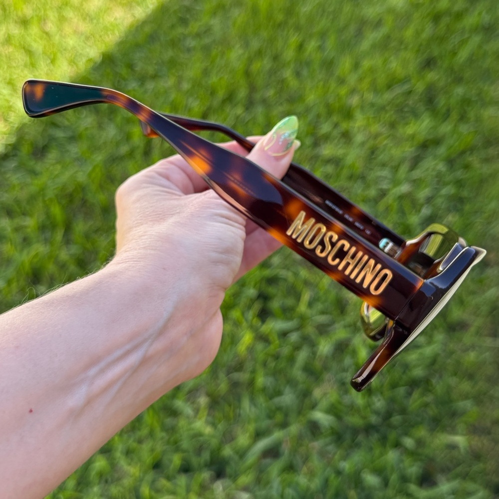 Moschino MOS127/S/US Oversized Square Sunglasses Havana Brown Gradient & Case - Picture 4 of 4